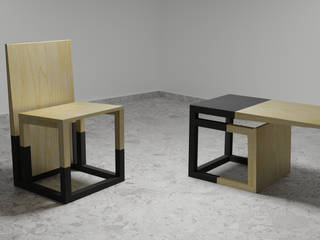 DUAL SOUL SET: Moderno e Funzionale, WoodLikeDesign WoodLikeDesign Living room Solid Wood