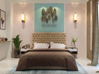 Parents room with beige and mint green theme homify Modern Bedroom