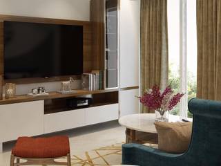 Tv unit in living room homify Modern living room tv unit in living room, large tv unit, interior designer in noida , interior designer in delhi