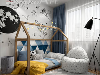 Pokój dziecięcego dla chłopca, Senkoart Design Senkoart Design Kinderzimmer Junge Holz Gelb
