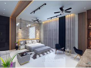 Luxury bedroom Interiors, RAVI - NUPUR ARCHITECTS RAVI - NUPUR ARCHITECTS Modern style bedroom Stone White