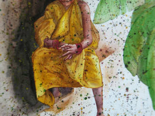 Purchase "Tribal Women Painting" only at Indian Art Ideas , Indian Art Ideas Indian Art Ideas Інші кімнати Папір Різнокольорові