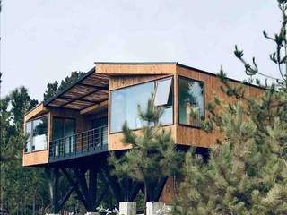 VIVIENDA, LOMA ALTA, PICHILEMU, KIMCHE ARQUITECTOS KIMCHE ARQUITECTOS منزل خشبي خشب Wood effect