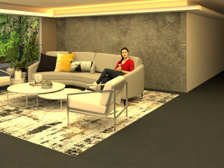 Ambientación de Lobby , Shirley Palomino Shirley Palomino Modern living room Marble Yellow