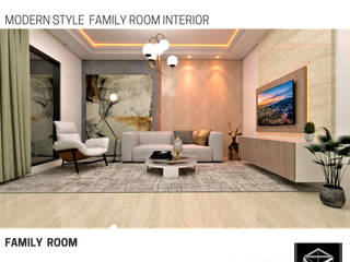 FAMILY ROOM, BujurSangkar Architect BujurSangkar Architect Вітальня