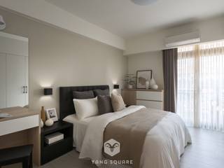 溫暖木紋的居家質感, 揚楊設計 Yang Square Interior Design 揚楊設計 Yang Square Interior Design Modern style bedroom