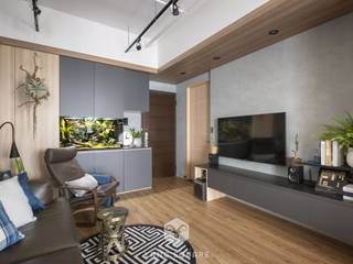 沁染綠意, 揚楊設計 Yang Square Interior Design 揚楊設計 Yang Square Interior Design Modern living room