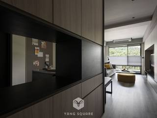 新柔美現代宅 構築寫意生活, 揚楊設計 Yang Square Interior Design 揚楊設計 Yang Square Interior Design Modern Corridor, Hallway and Staircase