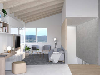 Zona giorno per una nuova villa unifamiliare, Marta Riccadonna - architetto Marta Riccadonna - architetto Modern living room