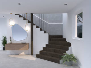 Zona giorno per una nuova villa unifamiliare, Marta Riccadonna - architetto Marta Riccadonna - architetto Escalier