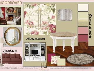 La moodboard: stile shabby romantico Angela Archinà Progettazione & Interior Design Living room Restyling del soggiorno, personalizzazione del soggiorno, progetto di ristrutturazione, progettazione interni, Angela Archinà Progettazione & Interior Design, ristrutturazione d’interni, complementi di arredo shabby, stile shabby chic, Tavolo, Arredamento, Prodotto, Rettangolo, Tessile,I nterior design, Font, Pianta, Decorazione, parete