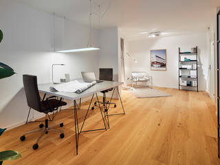DHH_MUC, Home Staging Bavaria Home Staging Bavaria Nowoczesne domowe biuro i gabinet Drewno Biały