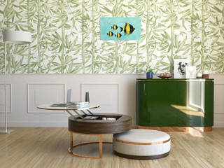 Soggiorno con tavolino regolabile Adagio e credenza Plutos, GD Design GD Design Modern living room