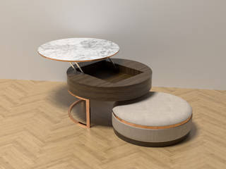 Soggiorno con tavolino regolabile Adagio e credenza Plutos, GD Design GD Design Soggiorno moderno