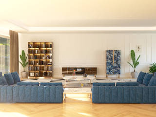 Soggiorno luminoso da cinema con boiseries, GD Design GD Design Modern Living Room