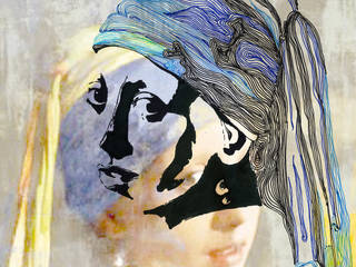 la Ragazza con l'orecchino di perla, Michela Masi Michela Masi ArtworkPictures & paintings Paper Blue