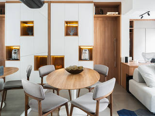 apartamento Tri Atleta, Arquiteto Rico Mendonça Arquitetura e Design Arquiteto Rico Mendonça Arquitetura e Design Modern dining room Wood Wood effect