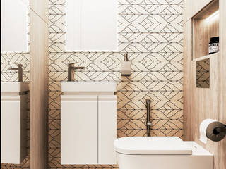 КВАРТИРА В ПРИМОРСКОМ ПАРКЕ, Студия дизайна ROMANIUK DESIGN Студия дизайна ROMANIUK DESIGN Minimalist style bathroom