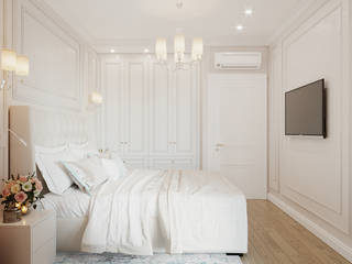 КВАРТИРА В ПРИМОРСКОМ ПАРКЕ, Студия дизайна ROMANIUK DESIGN Студия дизайна ROMANIUK DESIGN Minimalist bedroom