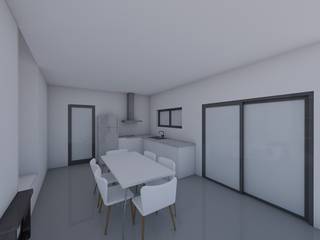 Remodelação de Habitação F&J - Interiores - Sala e Cozinha, MM Projetos MM Projetos Кухня в стиле модерн