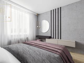 Mieszkanie dla pary 50m2 - Warszawa, Qualita Interno Qualita Interno Modern Bedroom