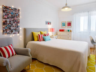 Projeto 90 | Quarto Juvenil Areeiro, maria inês home style maria inês home style Mediterranean style bedroom
