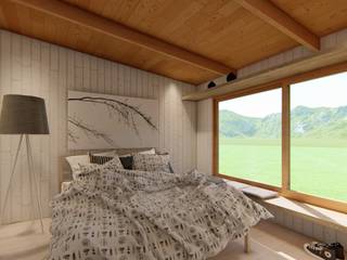 Vivienda Puerto Montt J-O, Roberto Martinez Bravari -arquitectos asociados Roberto Martinez Bravari -arquitectos asociados Country style bedroom Wood Wood effect