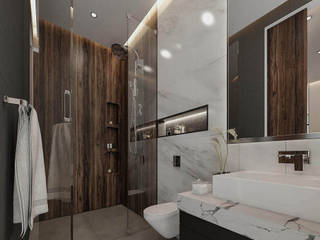 Residencia creada para ti en Bosques de Santa Anita, Tlajomulco de Zúñiga, Rebora Arquitectos Rebora Arquitectos Modern bathroom Marble