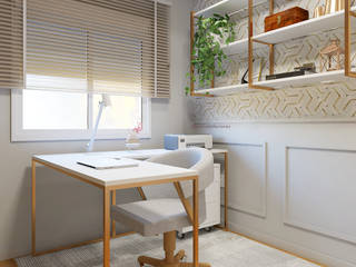 HOME OFFICE, Jéssica Paiva Interiores Jéssica Paiva Interiores Moderne studeerkamer IJzer / Staal