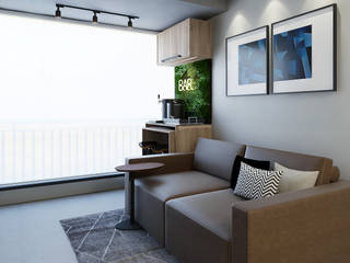 SALA DE ESTAR INDUSTRIAL, Jéssica Paiva Interiores Jéssica Paiva Interiores Industrial style living room Iron/Steel