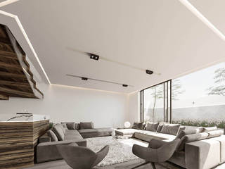 Magnifica casa en venta en Valle Imperial, Zapopan, Jalisco, Rebora Arquitectos Rebora Arquitectos Modern living room Ceramic