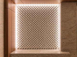 Deco wall leaf, 株式会社 虔山 株式会社 虔山 Commercial spaces Tiles