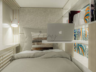 quirky tropical bedroom, Corpuz Interior Design Corpuz Interior Design Kleines Schlafzimmer