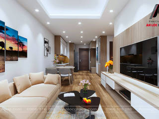 Thiết kế nội thất căn hộ 55m2 tại chung cư An Bình Plaza, Nội Thất An Lộc Nội Thất An Lộc Вітальня