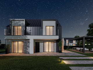 Render esterni, Stefania Borali Stefania Borali Maison individuelle Aluminium/Zinc