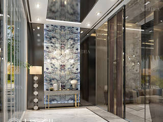 Villa hallway design in Dubai, Algedra Interior Design Algedra Interior Design Modern Koridor, Hol & Merdivenler