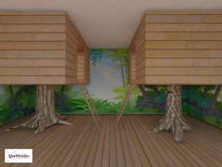 Projeto casa na árvore, QuelStúdio QuelStúdio Kamar Bayi/Anak Gaya Rustic Kayu Wood effect