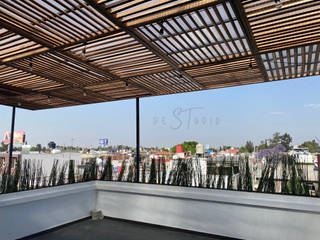 Pergola Ajedrez, deSTudio deSTudio Minimalist Balkon, Veranda & Teras Ahşap Ahşap rengi