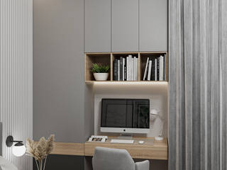 Projekt Sypialni z własnym biurkiem do pracy, Senkoart Design Senkoart Design Moderne Arbeitszimmer Grau