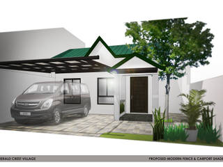 Emerald Crest Village - Fence Design, ESLA Design and Build PH ESLA Design and Build PH Nowoczesny garaż