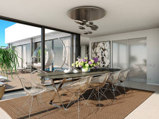 Villa sul Lago di Como, mcp-render mcp-render Modern dining room White