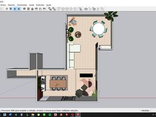 Projeto de Decoração De Sala De Estar Jantar e Varanda - Boa Viagem - PE, R Ferreira Arquitetura R Ferreira Arquitetura Rumah Modern