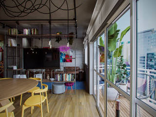 Apartamento L+G - Casal Jovem , MORA estudio MORA estudio Salas de jantar modernas