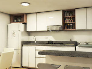 REMODELACION APARTAMENTO 60M2 KENNEDY (BOGOTÁ), Plano 13 Plano 13 Built-in kitchens چپس بورڈ