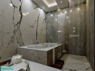 Residencias de alto lujo en residencia Jardín Real, Zapopan, Jalisco, Rebora Arquitectos Rebora Arquitectos Modern bathroom Marble