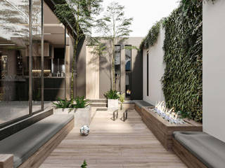 Residencia en Virreyes, Zapopan, Jalisco en venta Creada para ti , Rebora Arquitectos Rebora Arquitectos Modern Garden Wood Wood effect