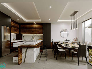 Casas en venta en Arauca II, Zapopan, Jalisco, Rebora Arquitectos Rebora Arquitectos Built-in kitchens Wood Wood effect