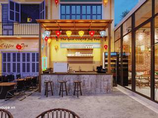 Thiết kế và thi công quán cafe sân vườn hiện đại 8x26m tại Bình Phước, NEOHouse NEOHouse