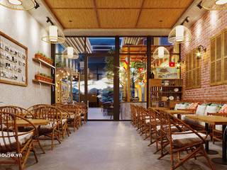 Thiết kế và thi công quán cafe sân vườn hiện đại 8x26m tại Bình Phước, NEOHouse NEOHouse
