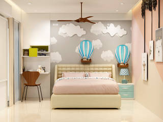 Contemporary Apartment Interiors, Milav Design Milav Design ห้องนอนเด็กหญิง